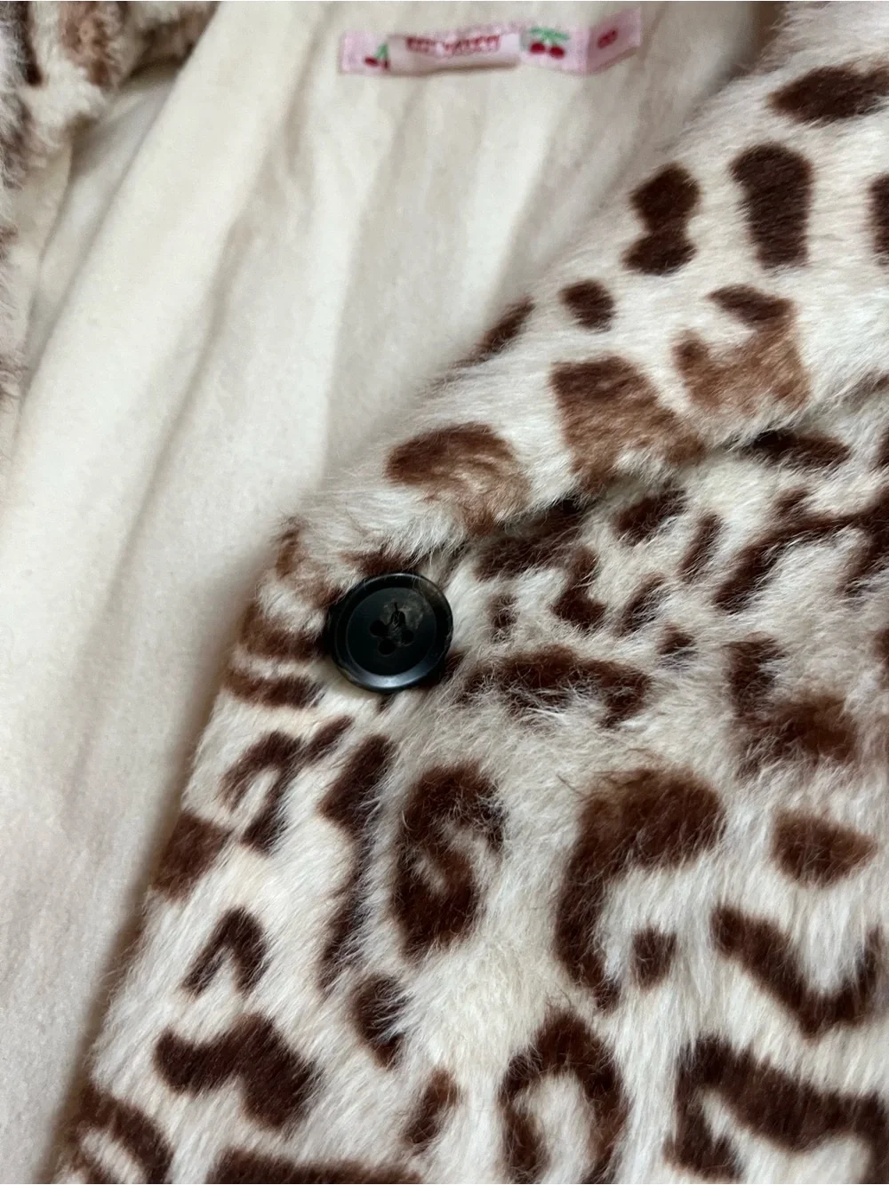 Bonpoint Cream & Brown Faux-Fur Leopard Puffer Coat
